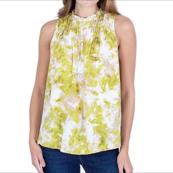 Joie light green and white high neck tank top - Picture 1 of 4